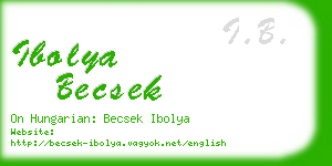 ibolya becsek business card